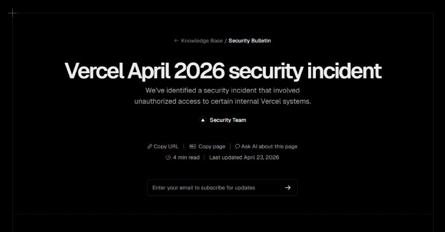 Vercel — Additional Compromised Accounts After Context.ai Breach