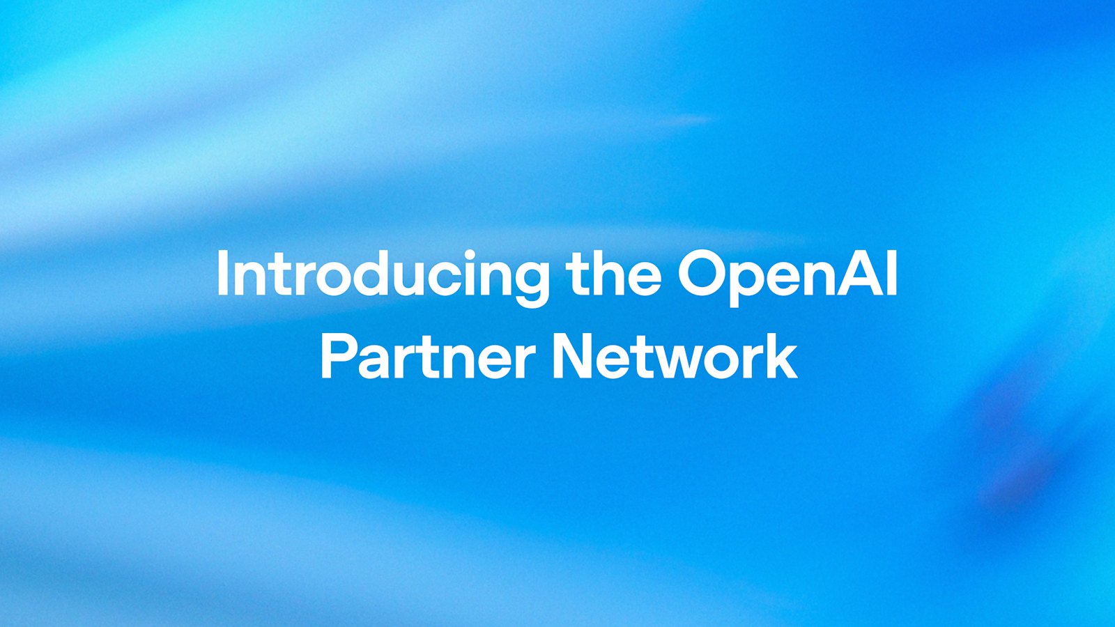 OpenAI Partner Network — a partner network for large-scale AI deployment