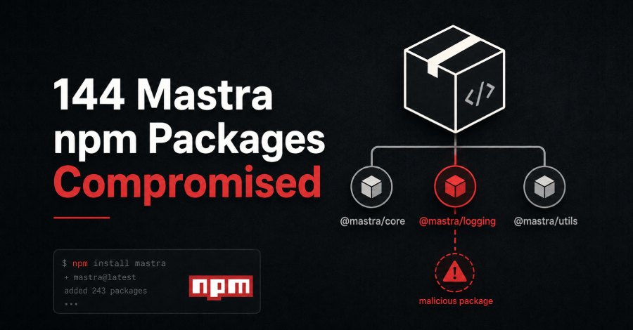 Mastra: 144 npm packages compromised via vendor account takeover