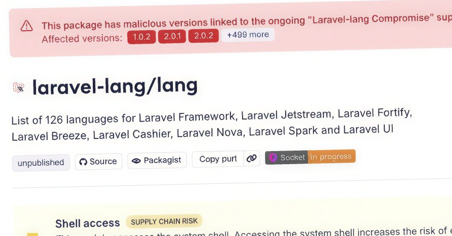 Скомпрометированы пакеты Laravel‑Lang — кража учётных данных